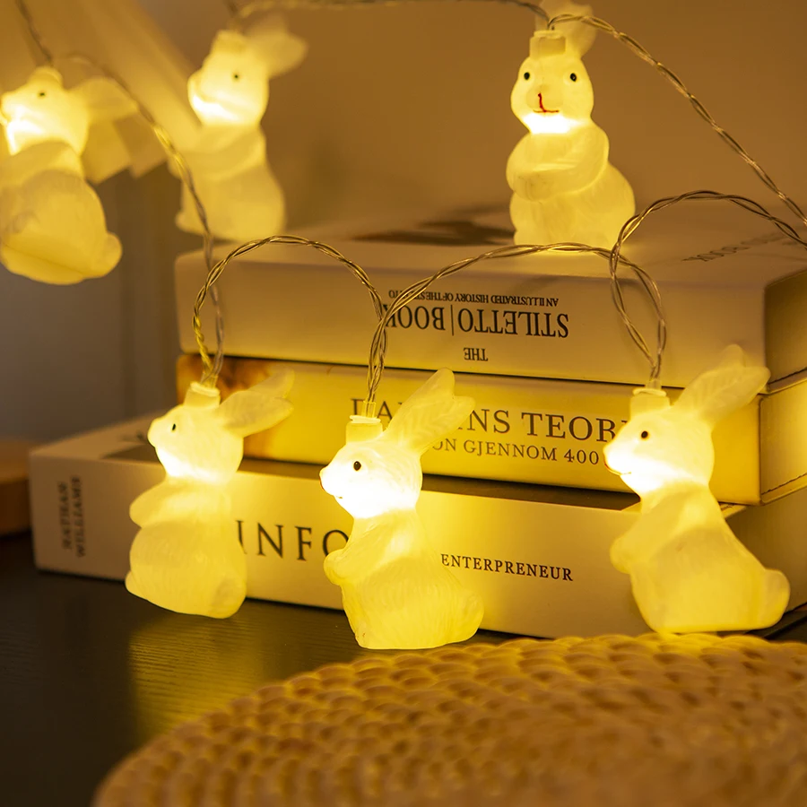 LED simulation rabbit animal light string camping courtyard decoration colorful lights Easter holiday atmosphere lights