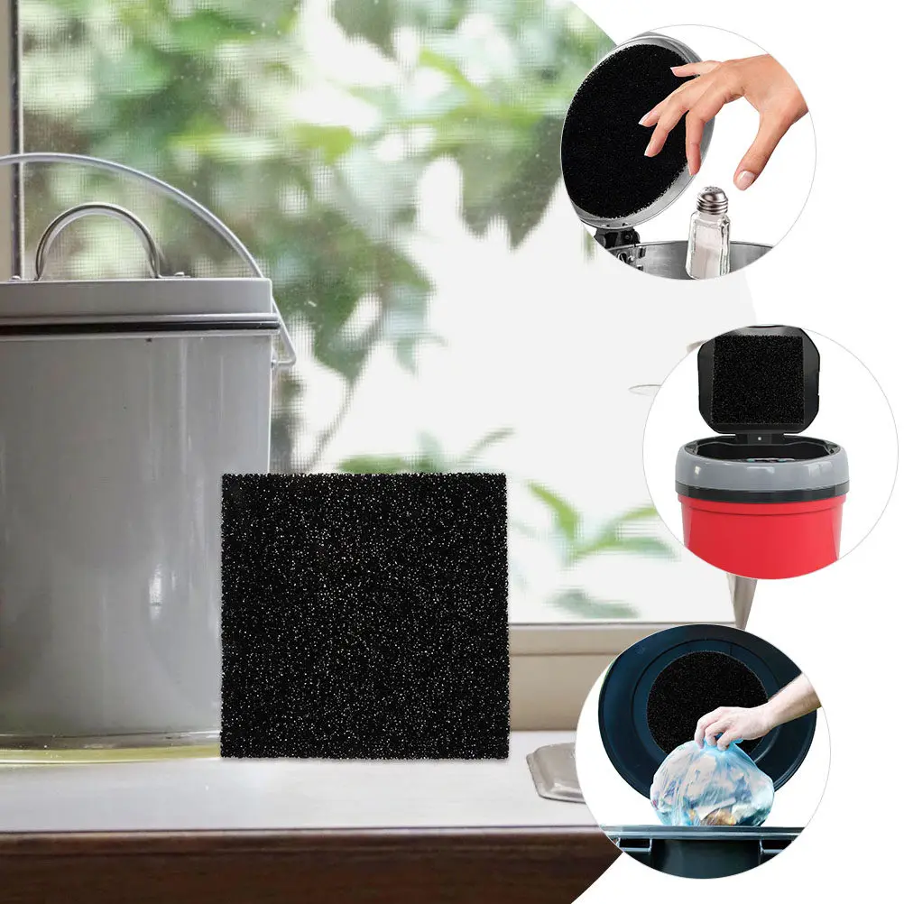 12Pcs Carbon Replacement Filter for Garbage Can Compost Pail Trash Bin Deodorizer Charcoal Filter Pad Strong Adsorption Freshens