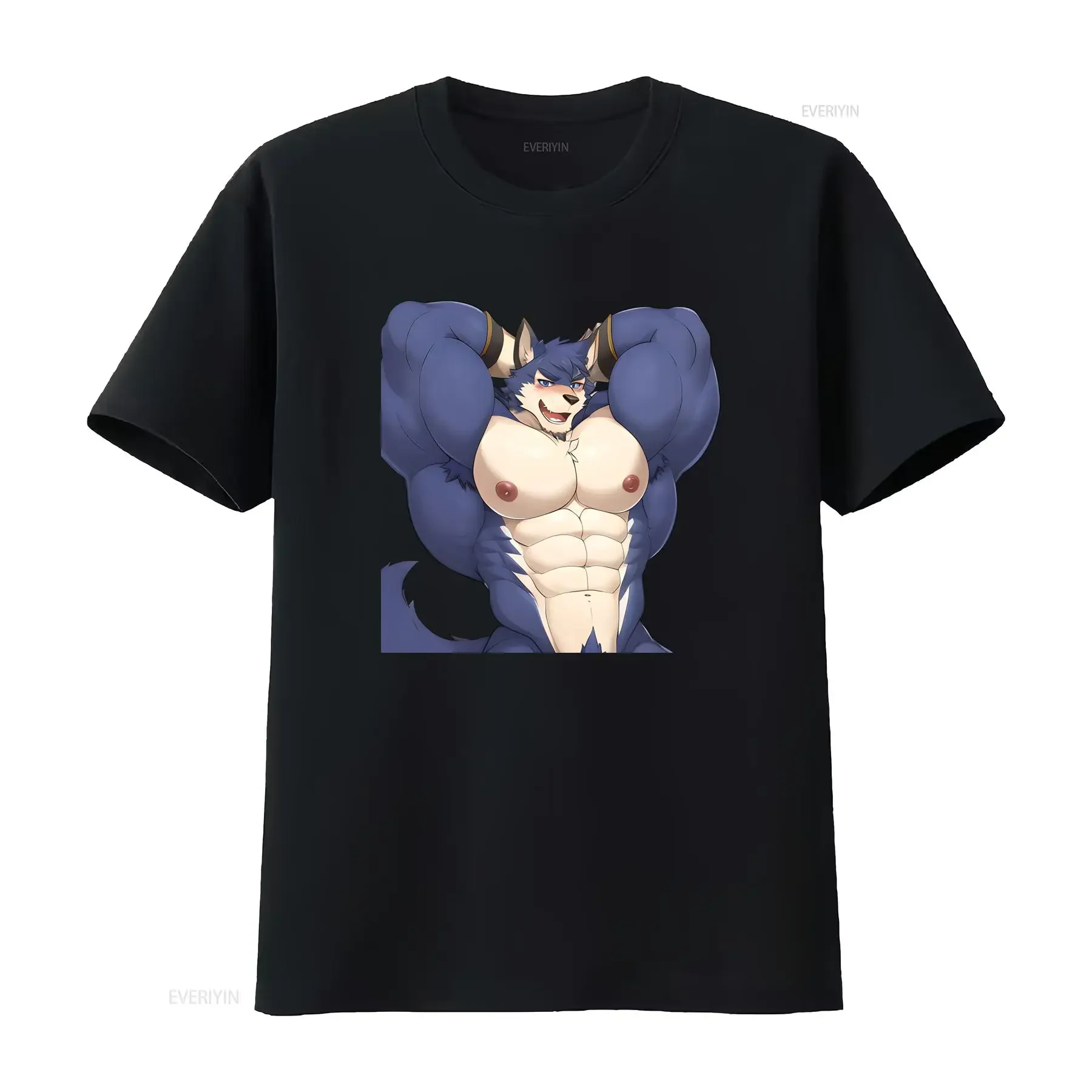 Furry Bara Muscle Stud Tiddies Fursona Gay Abs Yaoi Barazoku T Shirt for  vintage Washed Breathable Versatile