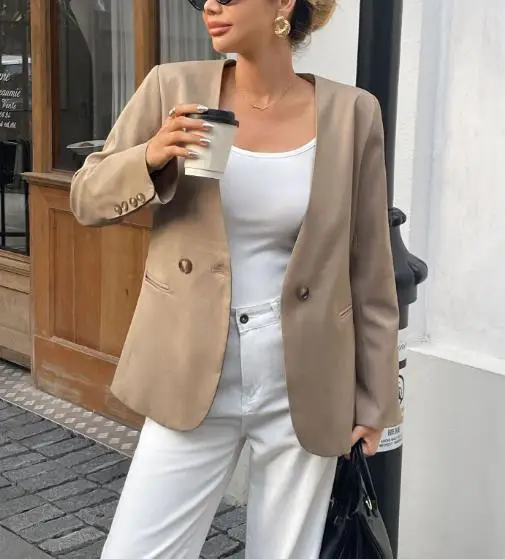 

Women's Clothing 2025 Autumn Winter Vacation Long Sleeved Jacket Windbreaker Jacket Minimally Casual Elegant Commuting Jacket