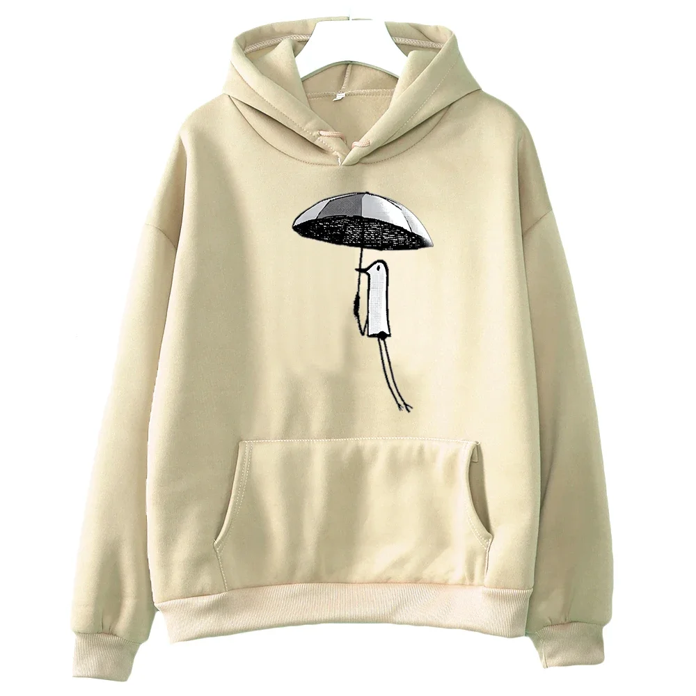 Oyasumi Punpun Oversized Hoodie Kawaii/Cute Girl Cartoon Long-sleeved Sweatshirt WOMEN Autumn/Winter Manga/Comic Slight Strech