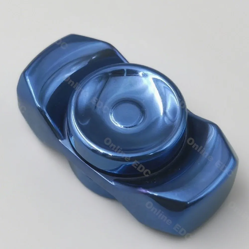 Jouets EDC d'occasion Spinmoon EDC deux feuilles Gyro Fidget Spinner titane bleu métal Fidget jouets pour adultes