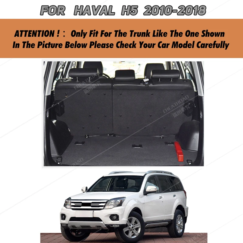 Auto Full Coverage Trunk Mat For HAVAL H5 2010-2018 17 16 15 14 13 12 11 Car Boot Cover Pad Interior Protector Accessories