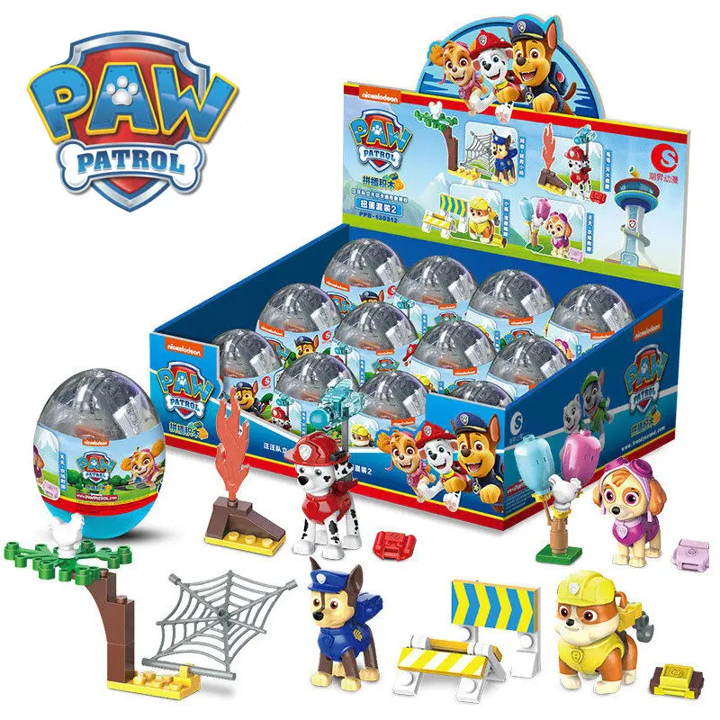 Genuine Cartoon Paw Patrol Action Figure Twisted Egg Mini Chase Marshall Skye Rubble Capsule Assembled toys for children\'s Gift