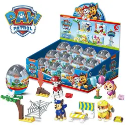 Genuine Cartoon Paw Patrol Action Figure Twisted Egg Mini Chase Marshall Skye Rubble Capsule Assembled toys for children's Gift