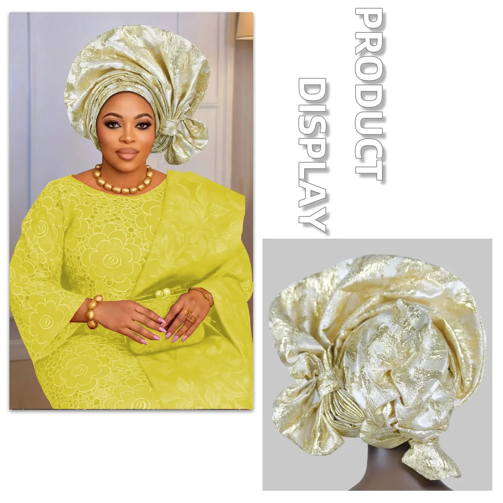 African Headtie for Woman Nigerian Geles Already Made Auto Gele Turban Bridal Wedding Party Headties Bonnet Hijab Hat Head Wrap