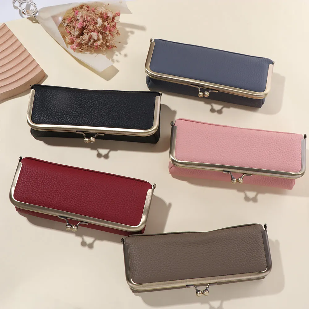 Genuine Leather Glasses Boxes Holder Luxury Multifunctional Sunglasses Storage Case Spacious Automatic Closing Eyewear Organizer