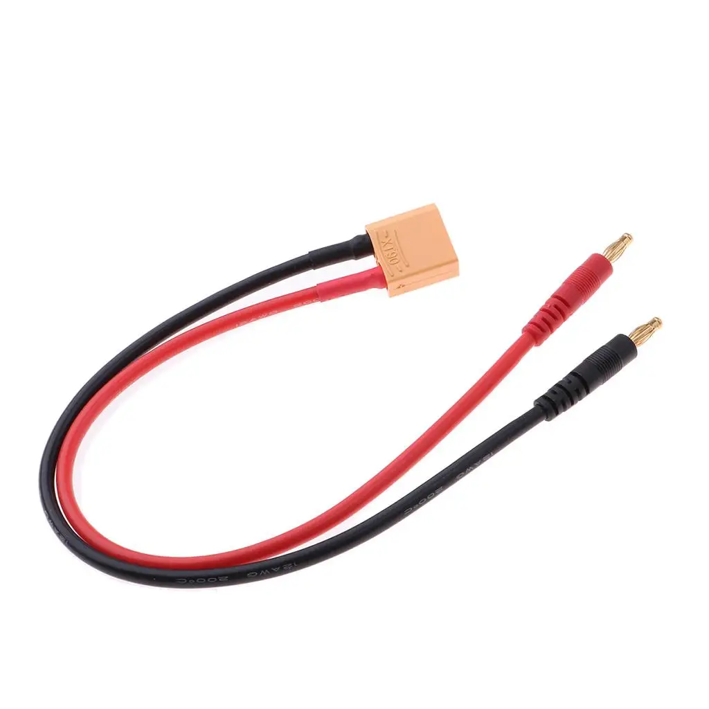 

Силиконовый кабель XT90 с разъемом Banana Plug, 35,5 см, 12AWG, для зарядки LiPo аккумуляторов, для IMAX B6AC