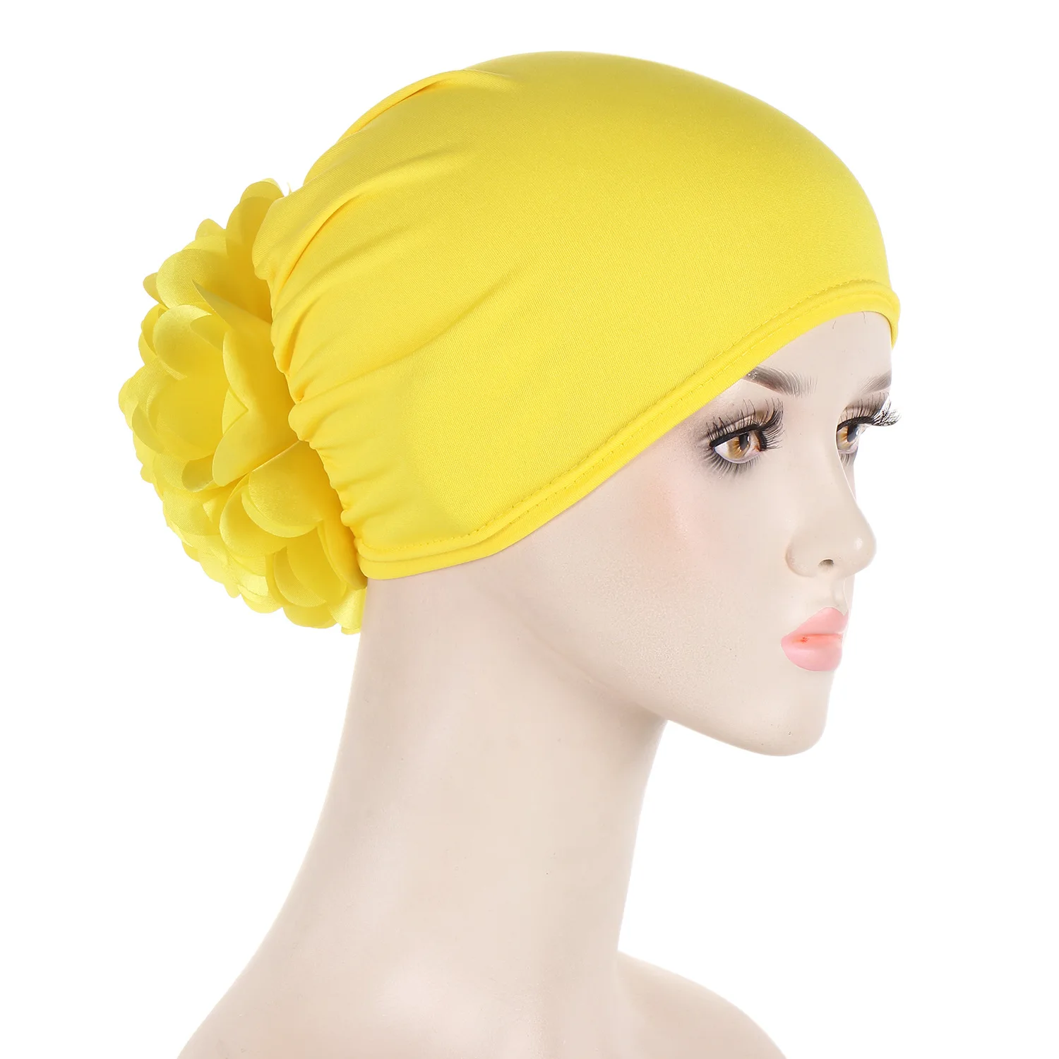 Solid Colored Flowers Muslim Turban For Women Islamic Inner Hijab Cap Islamic UnderScarf Arab wrap Head Scarves turbante mujer