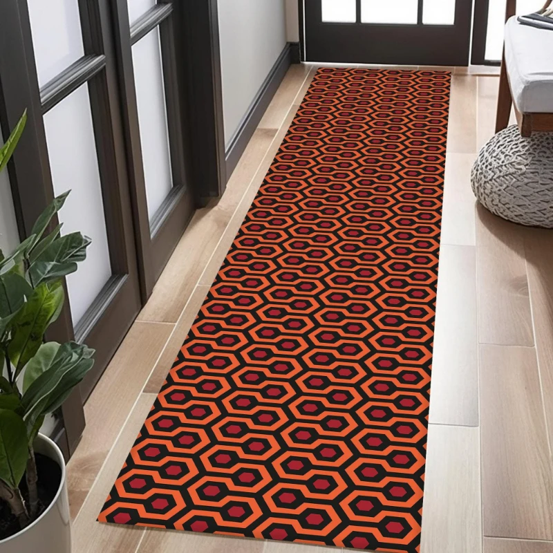 Retro Hexagon Geometric Pattern print Runner Rug,Corridor,Sofa Side,Entryway,Washable Runner Rug,Home Decor