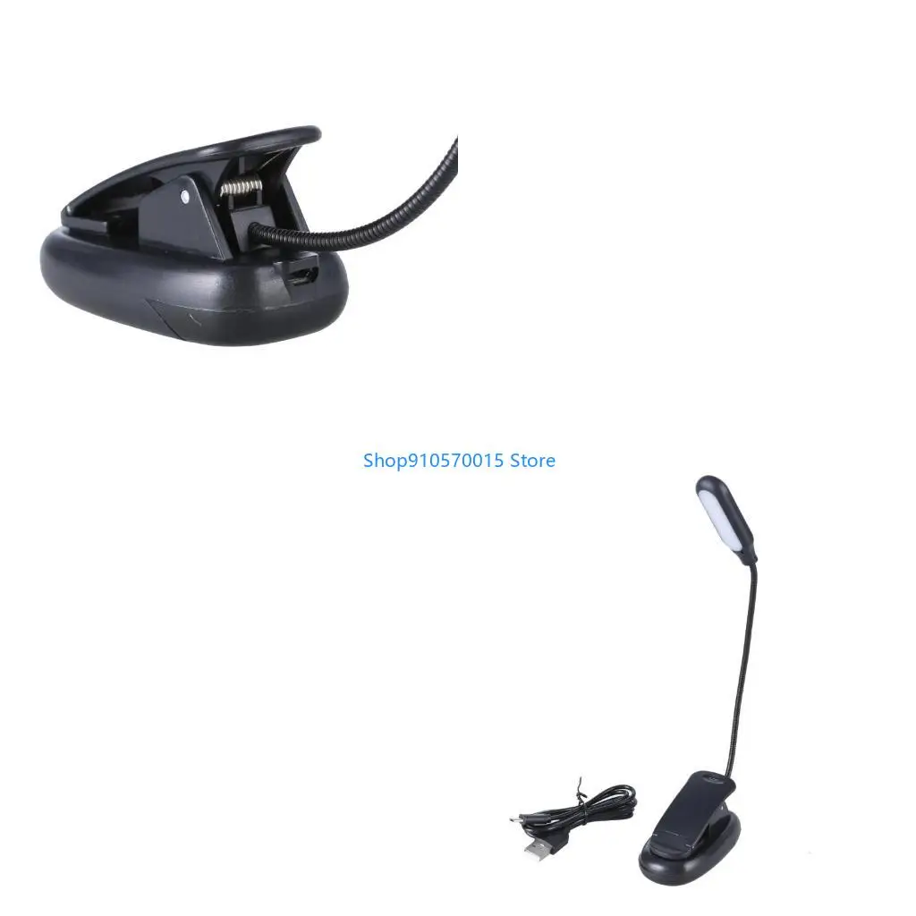 B95C LED Clip Desk Lamp Reading Light Lamp Eye Care Protective with 3 Dimmable Brightness 3 Light Modes Flexible Gooseneck