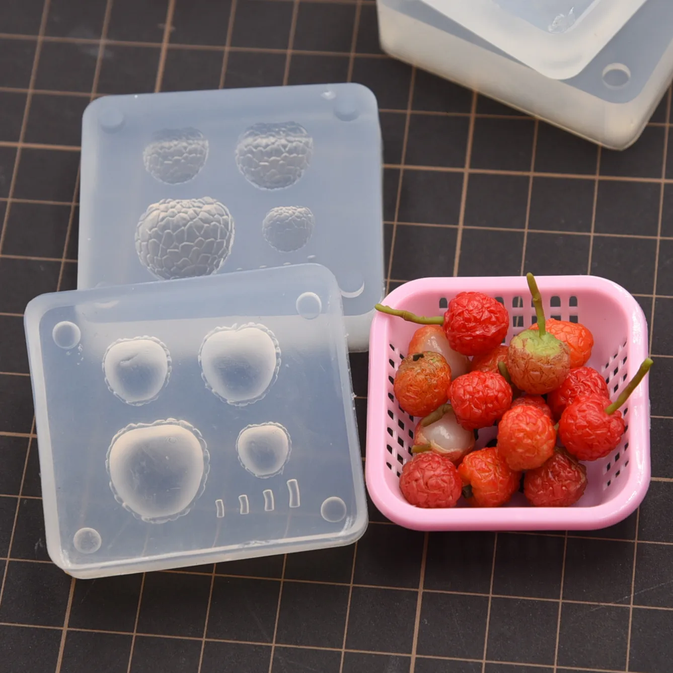 Pottery Clay Miniature Lychee  Silicone Mold Mini Fruit DIY tools