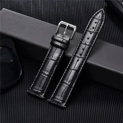Universal Leather Watchband 16mm 18mm 20mm 22mm 24mm Watch Straps for Men Women Black Brown Leather Calfskin Watch Bracelets