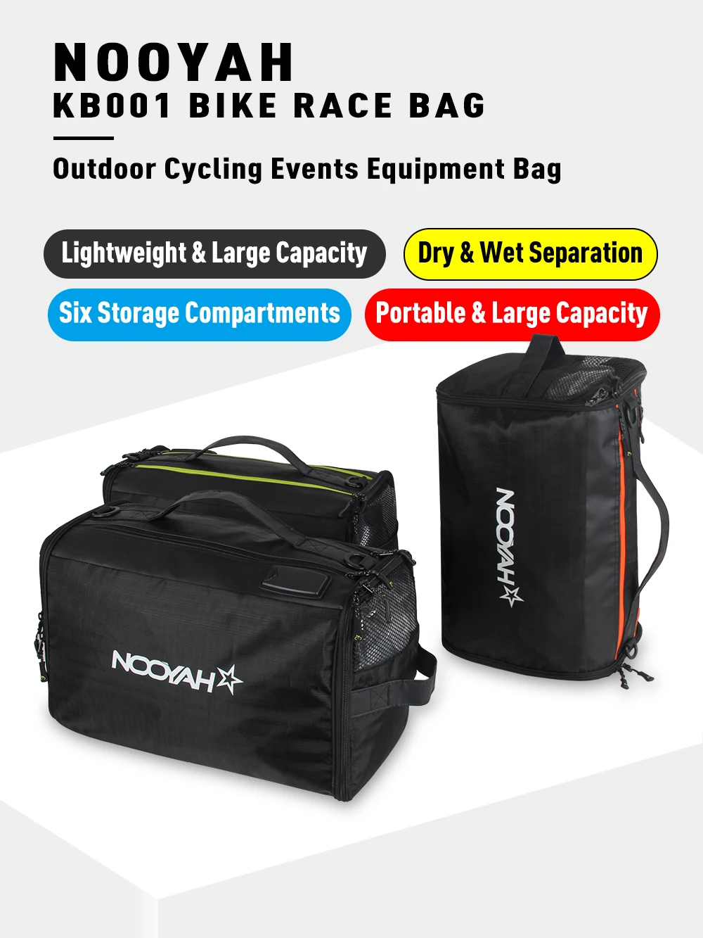 NOOYAH Sporttasche, multifunktional, Rennausrüstung, Tasche, Fahrradhelmtasche, Schuhe, Aufbewahrungstasche, Fitness, Fahrradzubehör, Schultertasche – Detail 10