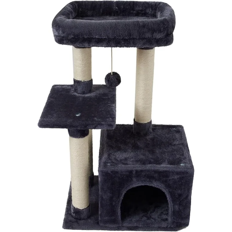 

FISH&NAP Cute Cat Tree Kitten Cat Tower for Indoor Condo Sisal Scratching Posts with Jump Platform Furniture Activity Ce