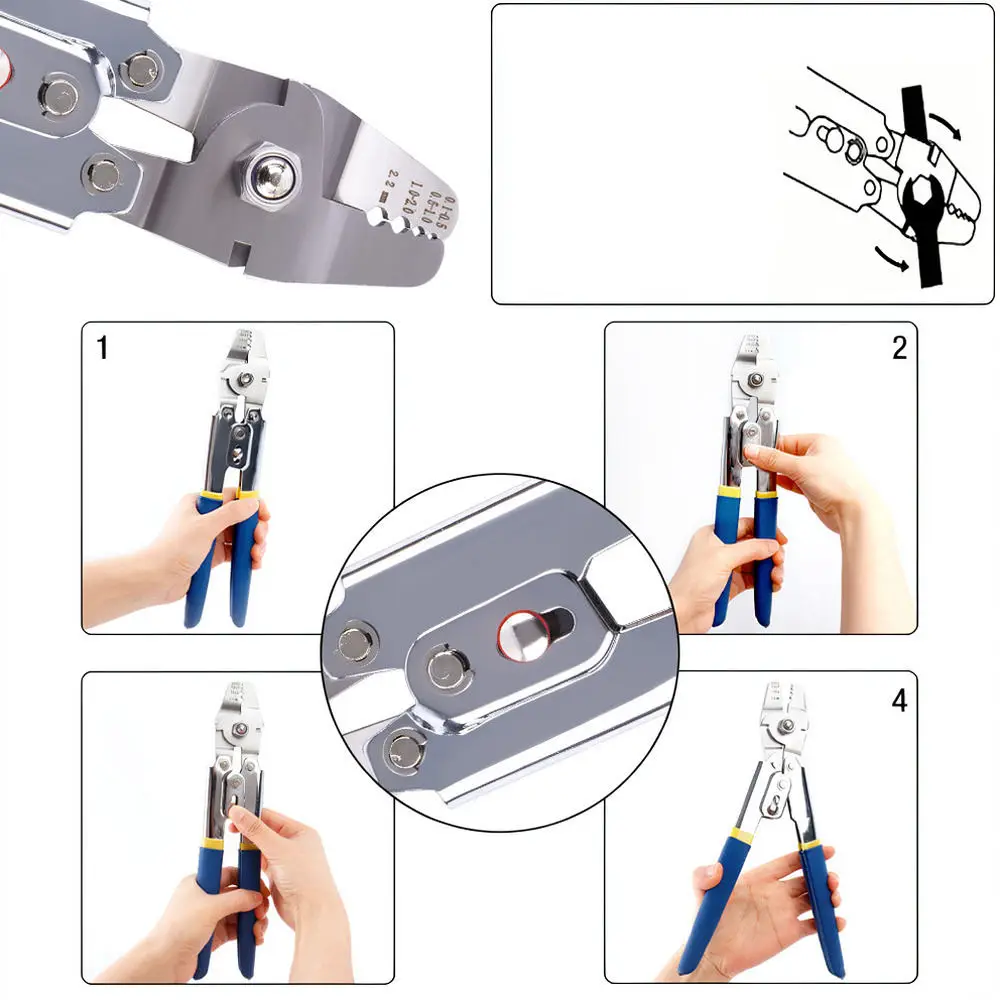 Professional Steel Cable Crimper 10 Inch Swaging Pliers Aluminum Ferrule Fastener Cutting Manual Repair Hardware Tool
