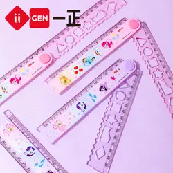 Iigen My Little Pony Multi Functional Folding Ruler Cute Cartoons Ruler Drafting Tool School Supplies Stationery 2pcs