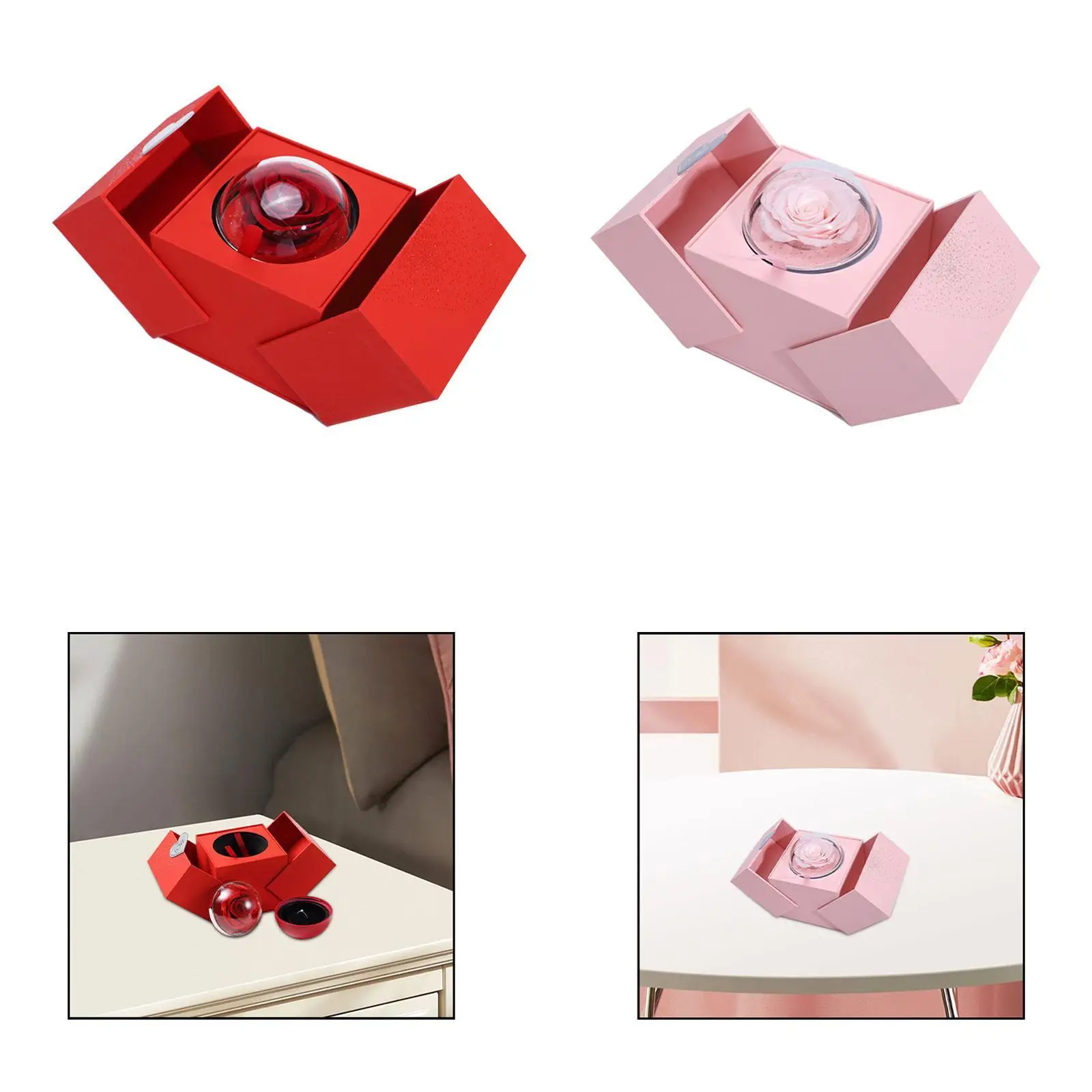 

Lifting Gift Box Preserved Flowers Creative for Her Presentation Box Engagement Ring Box for Special Occasions Engagement