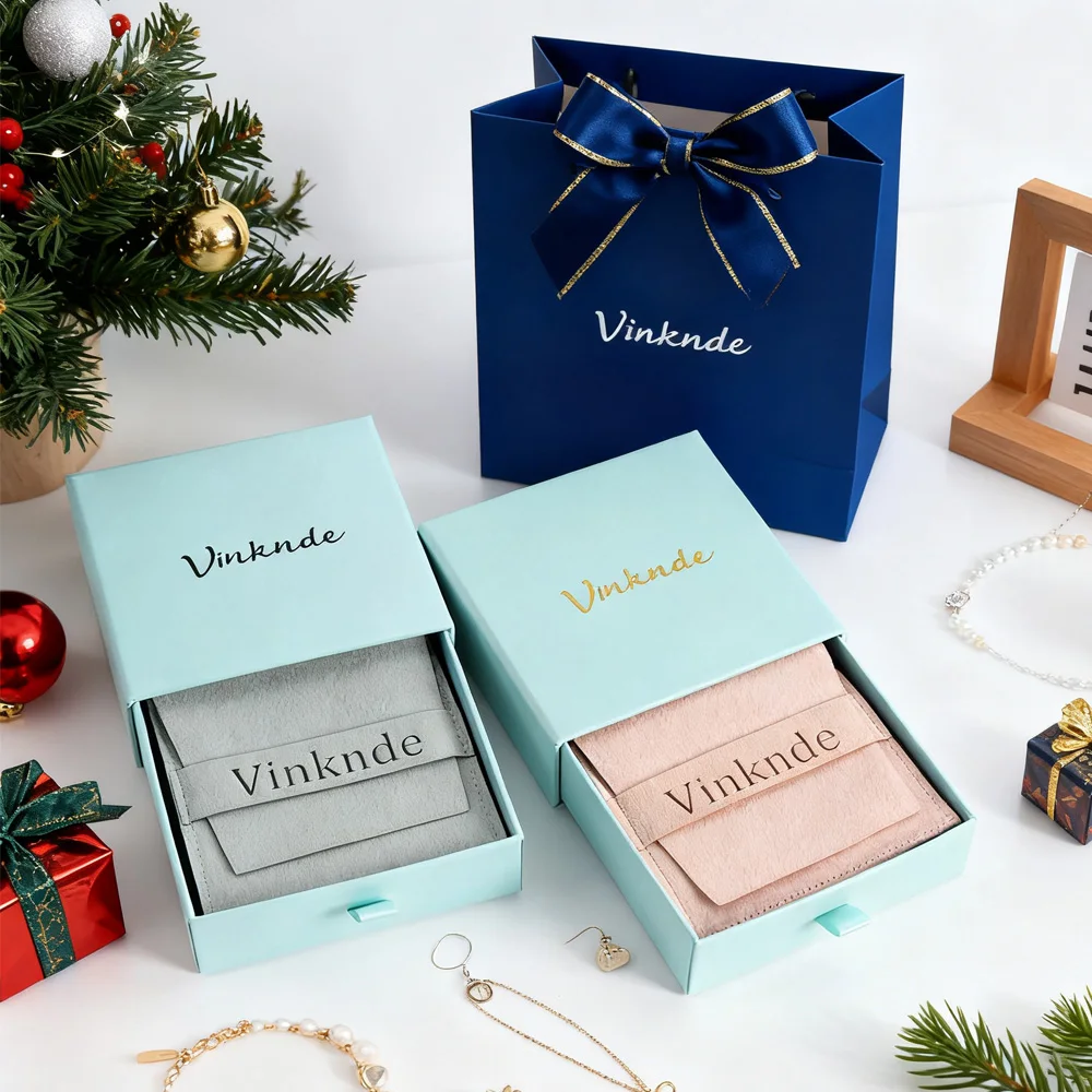 

Оптовая продажа, изготовленный на заказ логотип, синяя бумажная шкатулка для драгоценностей, выдвижной ящик, серьги, кольца, ожерелье, бижутерия, упаковочные коробки с сумкой