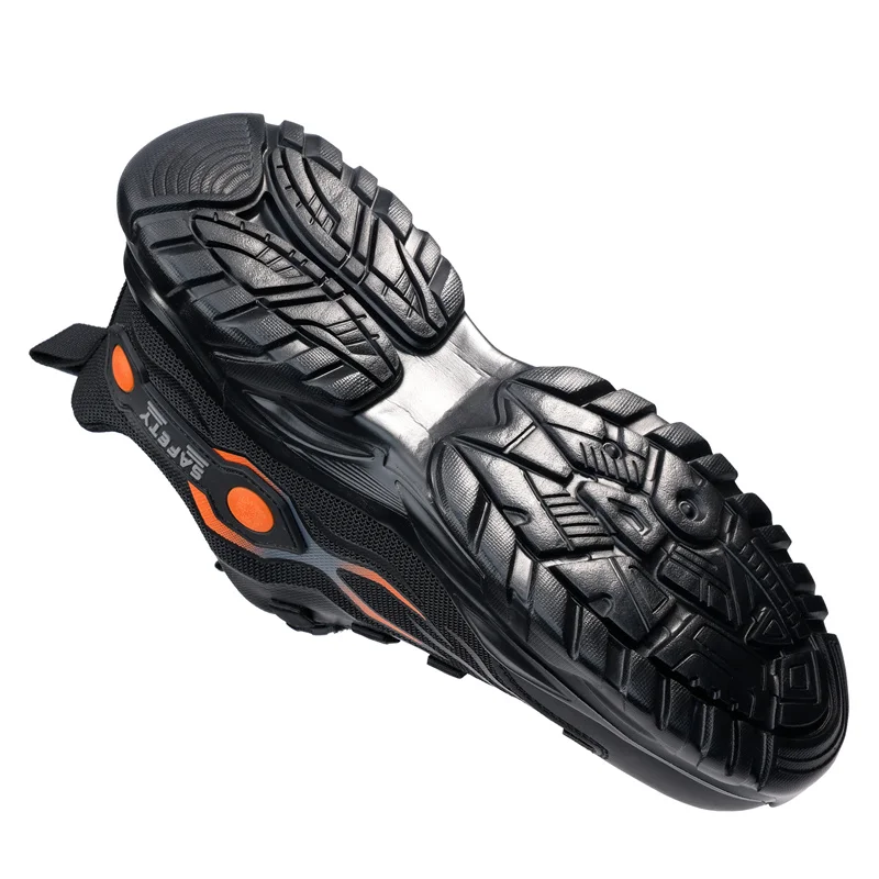 Fashion Safety Shoes Men Women Steel Toe Work Shoes Lightweight Rotating Button Anti-smash Protective Sneakers Work Safety Boots