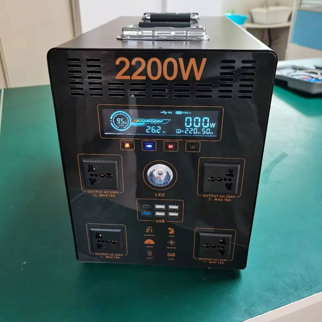 

Hot Sale Outdoor Camping Portable Power Station 2200W Solar Generator Lifepo4 Battery