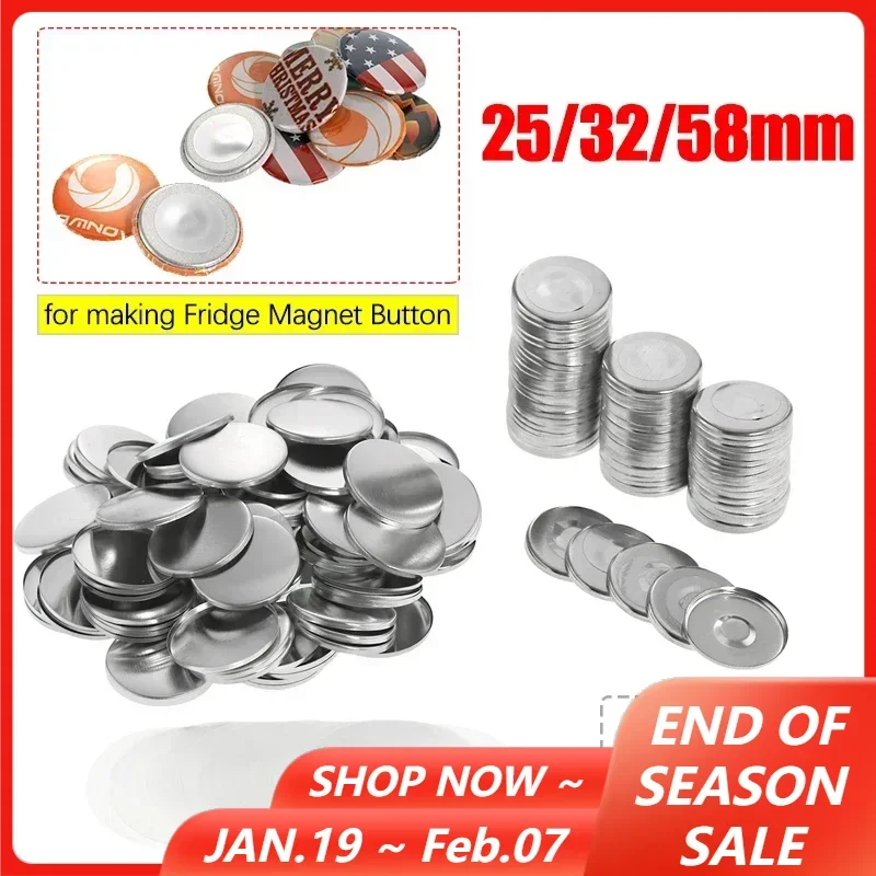 25mm 32mm 37mm 44mm 58mm Magnet Fridge Badge Button Parts for DIY Making Refrigerator Magnets Button DIY Maker 50/100PCS