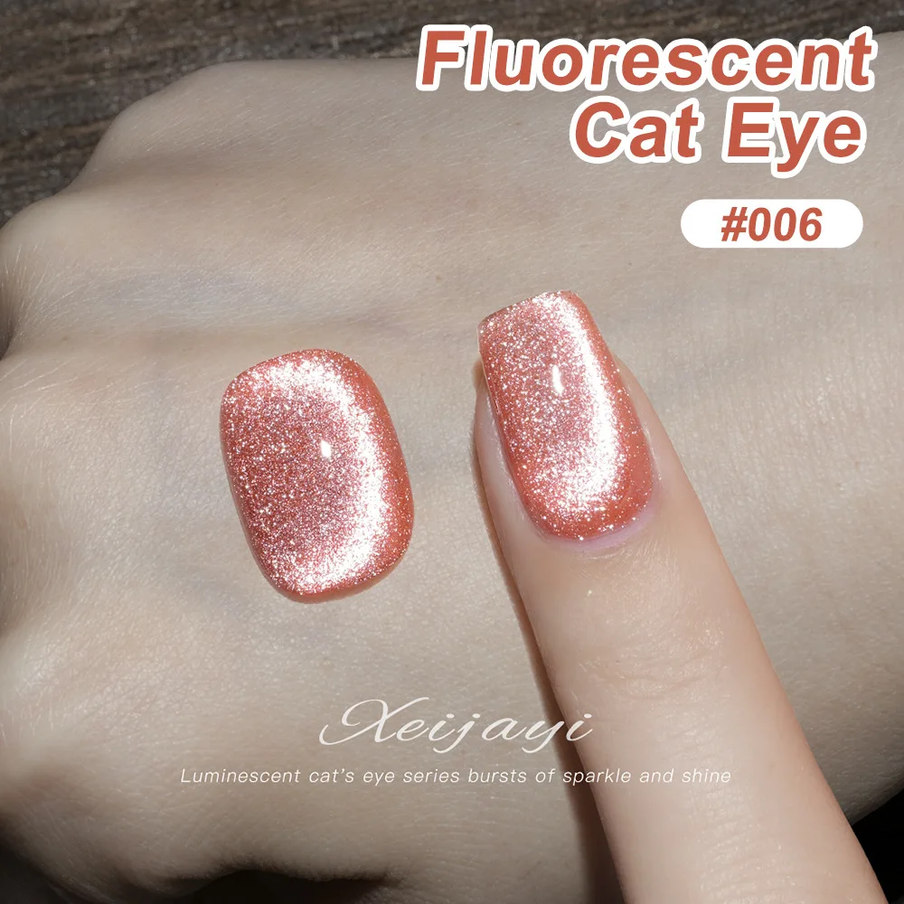 Fluorescent Cat Eyes Gel Polish 15ml Crystal Crystals Magnetic Gel with Sparkles Professional Semi Permanent Varnish
