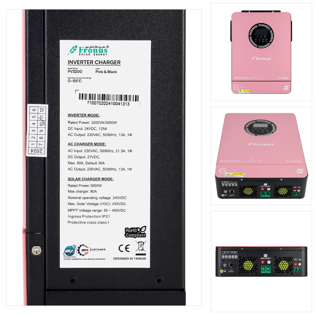 ECGSOLAX 3KW 1.8KW hybrydowy falownik solarny 12V 24V 230Vac Off-Grid hybrydowy falownik solarny wbudowany kontroler ลadowania MPPT 80A