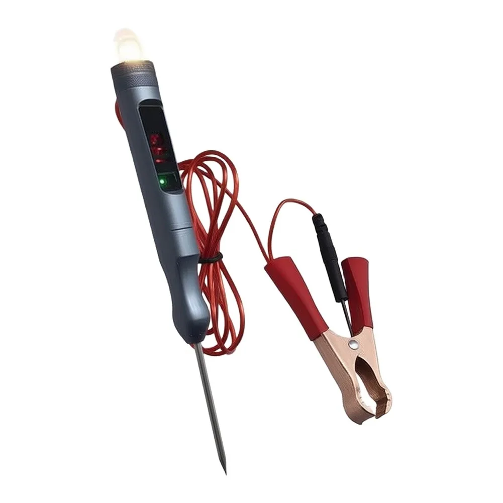 Car Test Light for Electrical System Troubleshooting Featuring Load-Simulating Bulb and Polarity-Aware Display for 5V-45V DC