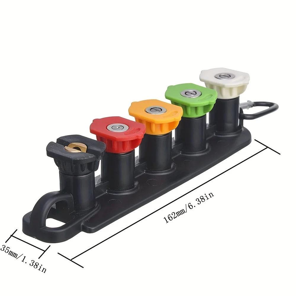 High-Pressure Car Wash Gun Kit, 5/7 Nozzles with Holder, 1/4