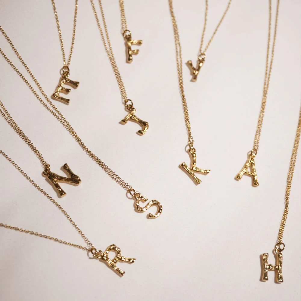 eManco Stainless Steel Pendant Initial Letter Necklace Women 4 Types Chain Necklaces for Women Best Friend Necklace Jewelry