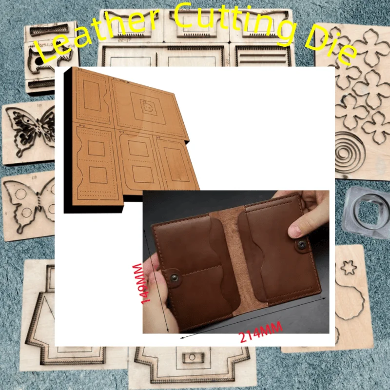 XF182 Leather Wooden Cutting Mold For Passport Bag Card Wallet, Manual Hand Cutter DIY Leather Craft Tool