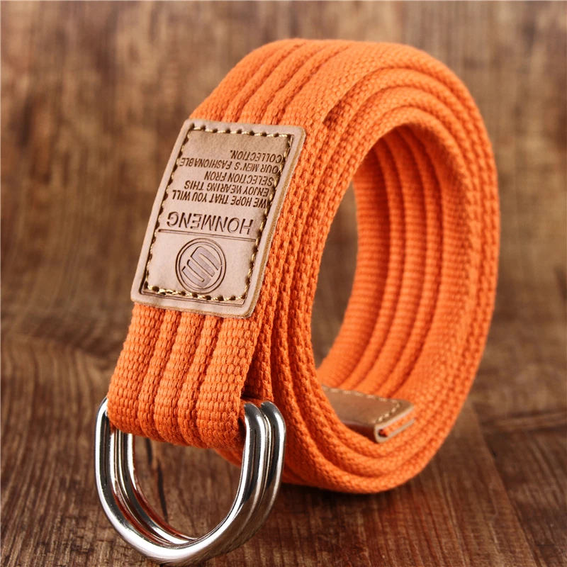 Nieuwe heren en dames Koreaanse versie 16 kleuren dubbele lus gesp canvas riem 43 inch casual broek canvas riem jeugd broek riem