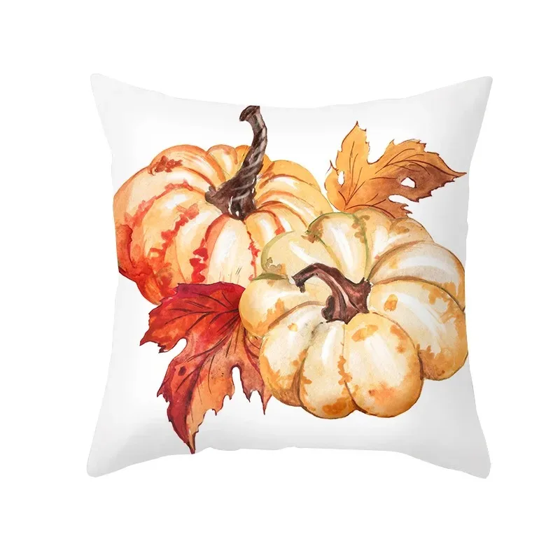 Autumn Pumpkin Pattern Pillowcase Office Living Room Home Pillowcase Car Ornaments