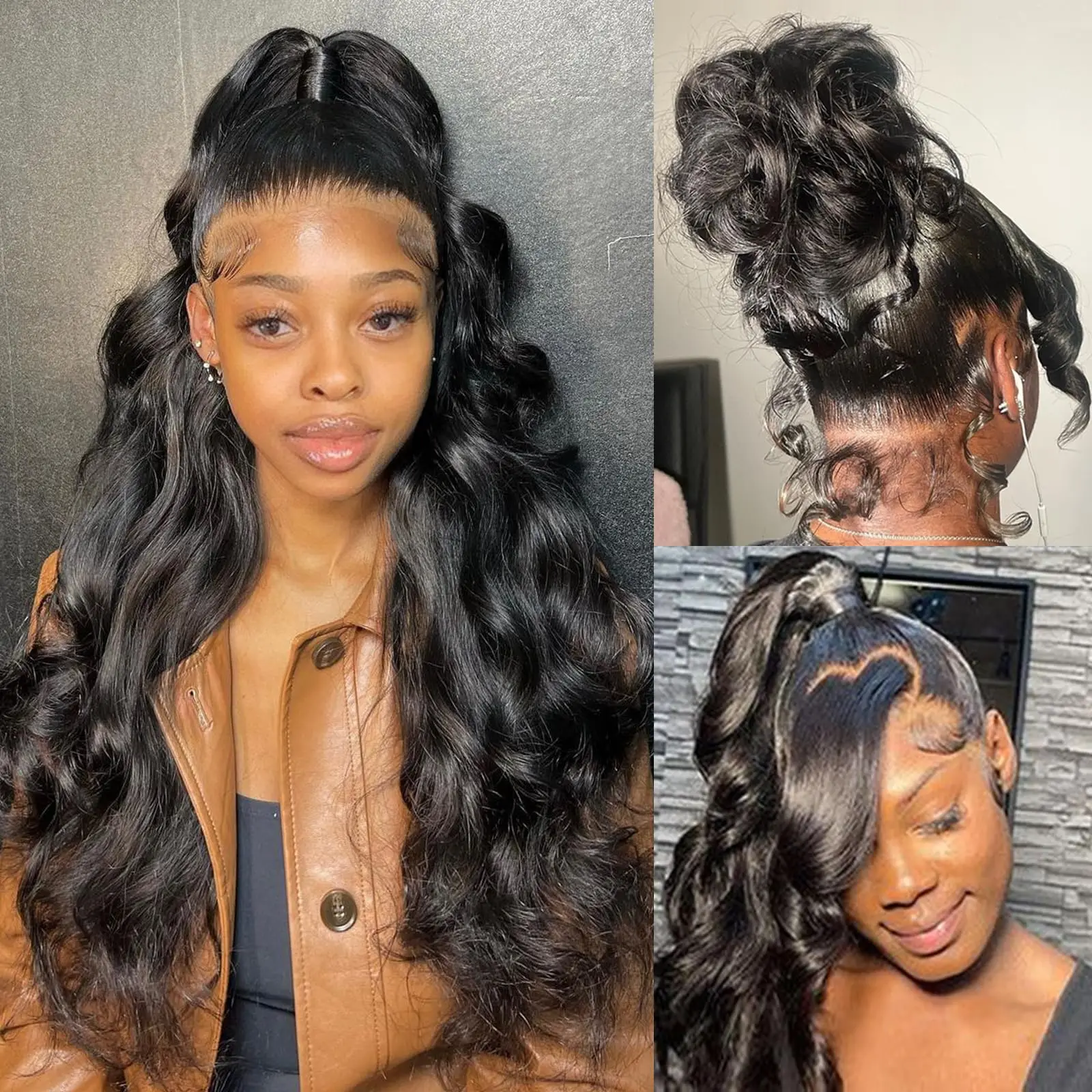 360 Full Lace Wig Human Hair Pre Plucked 36 Inches Body Wave HD Glueless Lace Wig 13x6 Human Hair Wigs 100 Human Hair