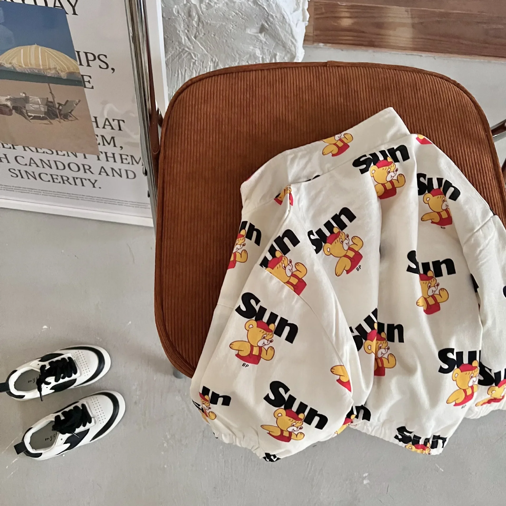 Kids\' Overcoat 2023 Spring New Boys and Girls Full Printed Cartoon Coat Baby Zipper Jacket Fashion