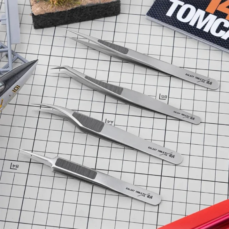 GALAXY Professional Light Precise And Durable High Angled Tweezers For Model Building Hobby DIY Tools