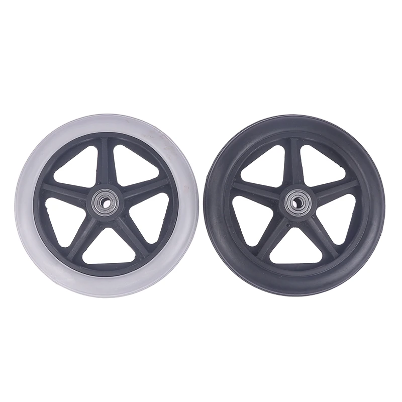 {NN72} 6 Inch Wheels Smooth Flexible Heavy Duty Wheelchair Front Castor Solid Tire Wheel Wheelchair Replacement Parts
