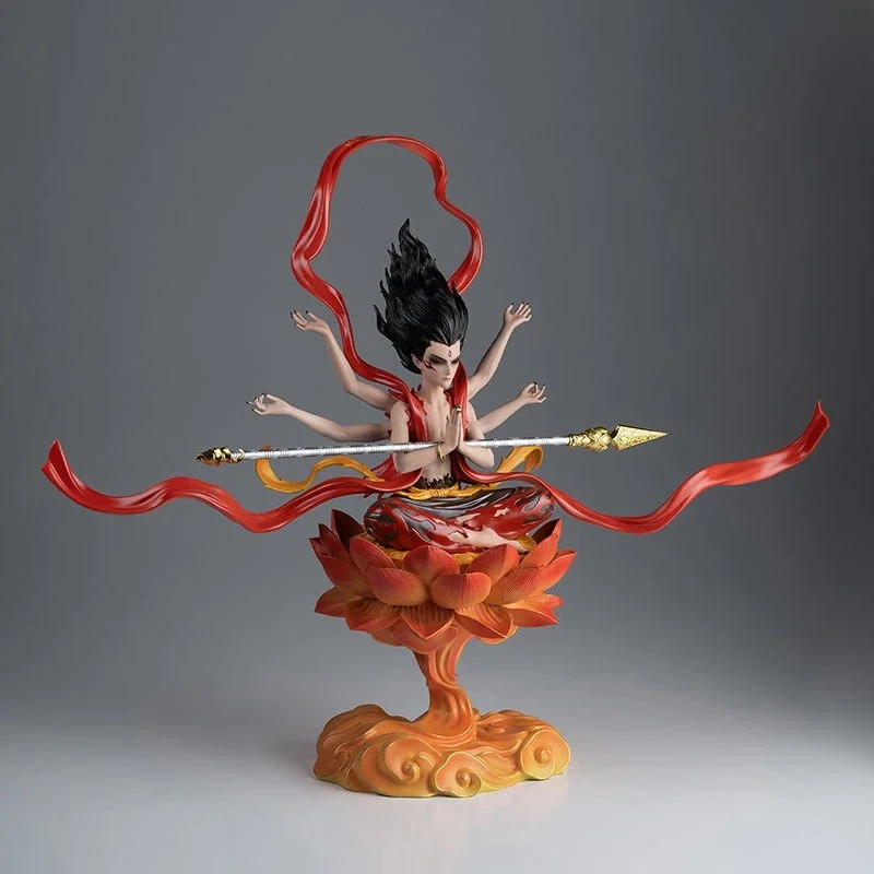 Fire lotus six-armed Nezha, copper ornament gift