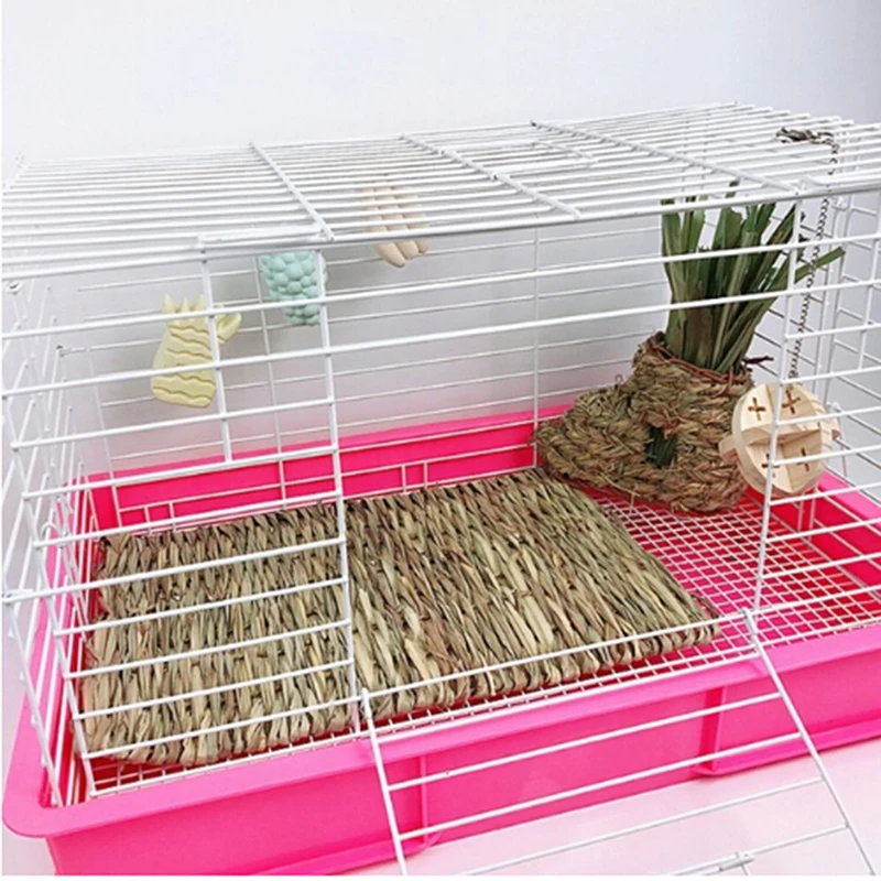 Natural Pet Grass Mat Hamster Small Animal Bed Safe Chew Toy For Rabbit Hedgehog Pet Supplies Natural Grass Hamster Bed Mat