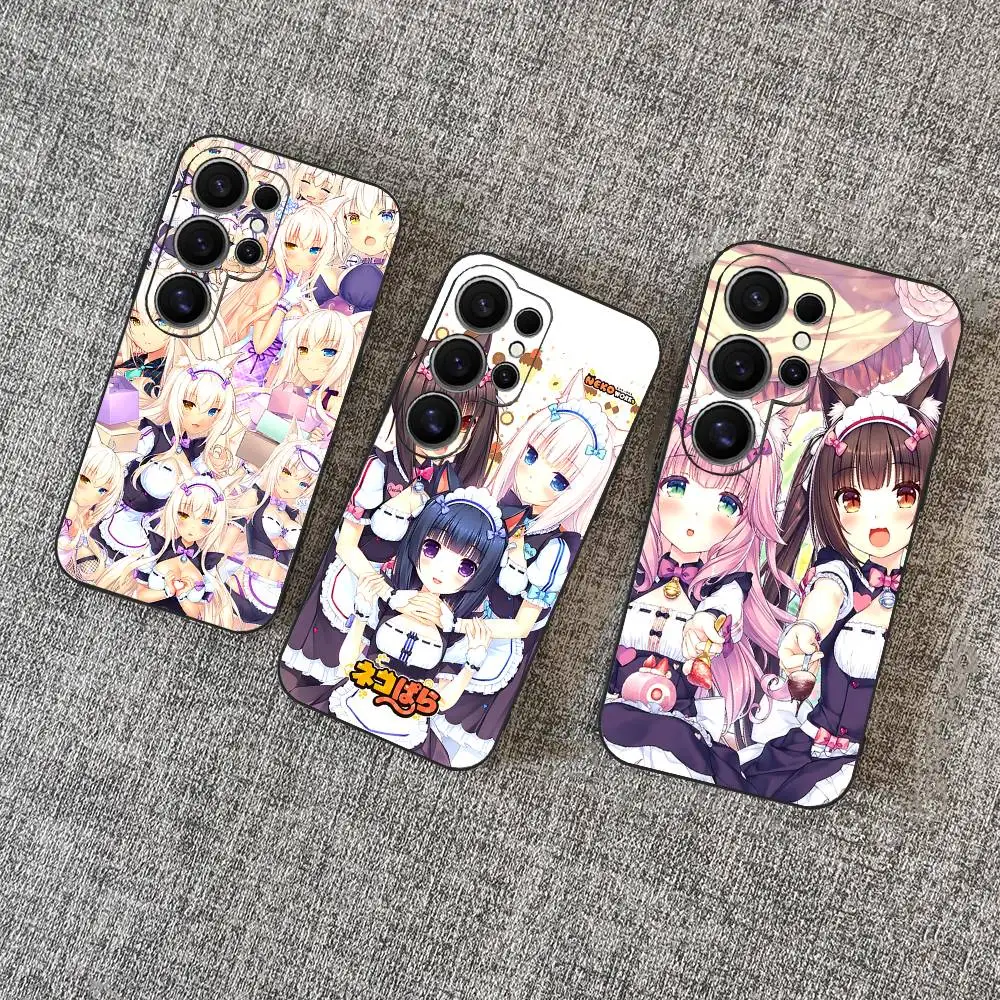 N-NekoparaS Anime Phone Case For Samsung S 24 Fe 25 Ultra Plus 20 Lite 21 30 22 23 24 22 Ultra 5G Fundas