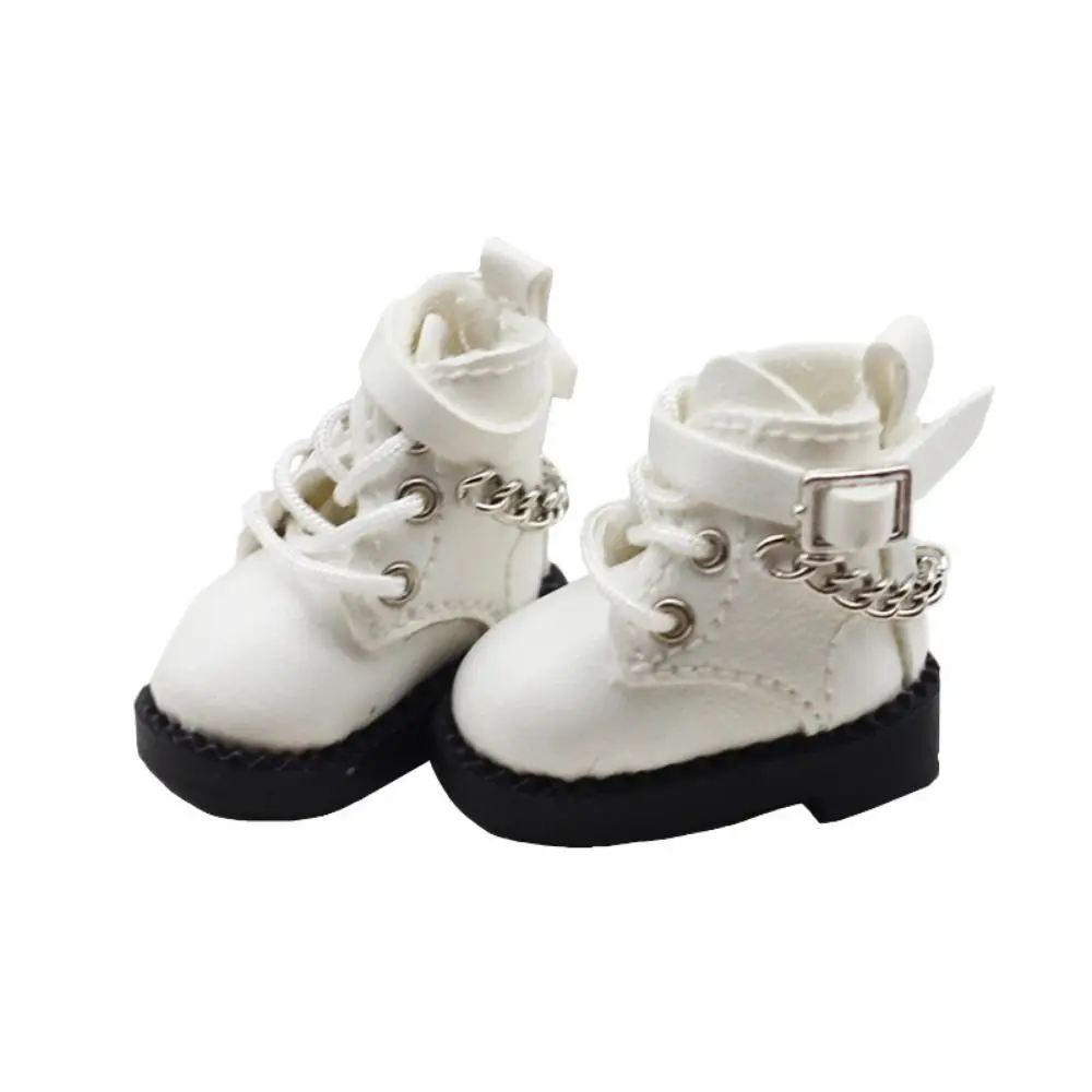 

1 Pair PU Leather OB11 Doll Shoes Mini High-heeled Bjd Doll Chain Shoes Casual Chain Boots 1/12 Bjd Doll Shoes Obitsu11
