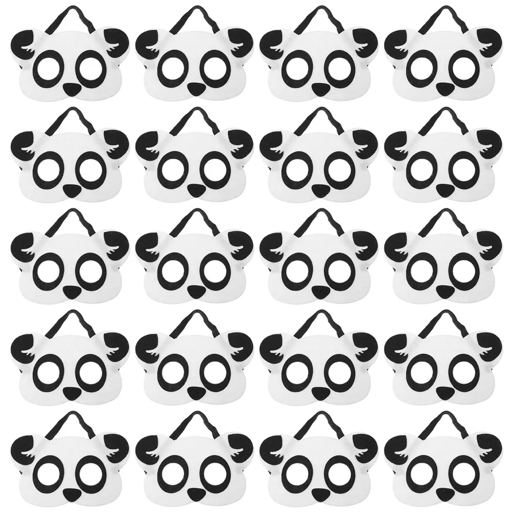 

20pcs Panda Realistic Animal Mask Halloween Party Costume Accessory Comfortable Breathable Elastic Band Funny Novelty Mask For
