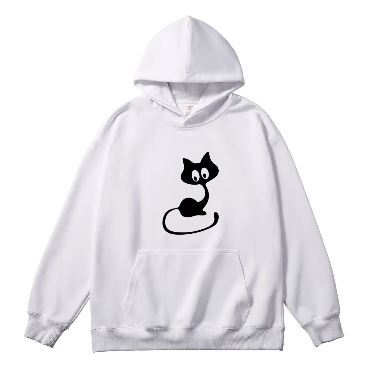 Women Sweatshirt Oversized Women's Hoodies Cartoon Cat Graphic Hooded Pullover Female Classic Autumn Thick Sportswear