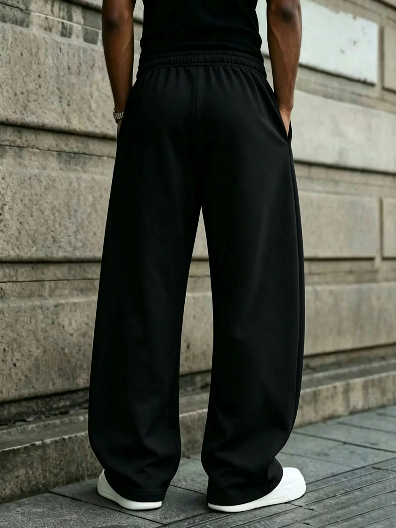 Herren-Jogginghose mit lockerem Schnitt, elastischem Bund, Kordelzug, lässigem Stil, Streetwear-Design, mit Taschen, bequeme Hose. – Detail 11