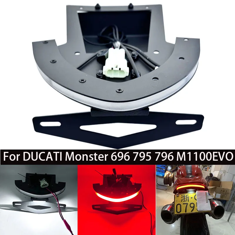 For DUCATI Monster 696 795 796 M1100 EVO Motorcycle Integrated License Plate LED Lights Turn Signal Light