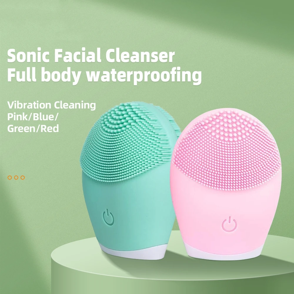 

Electric Silicone Facial Cleanser Vibration Sonic Face Skin Massager Skin Remove Blackhead Ultrasound Deep Pore Cleaning Device