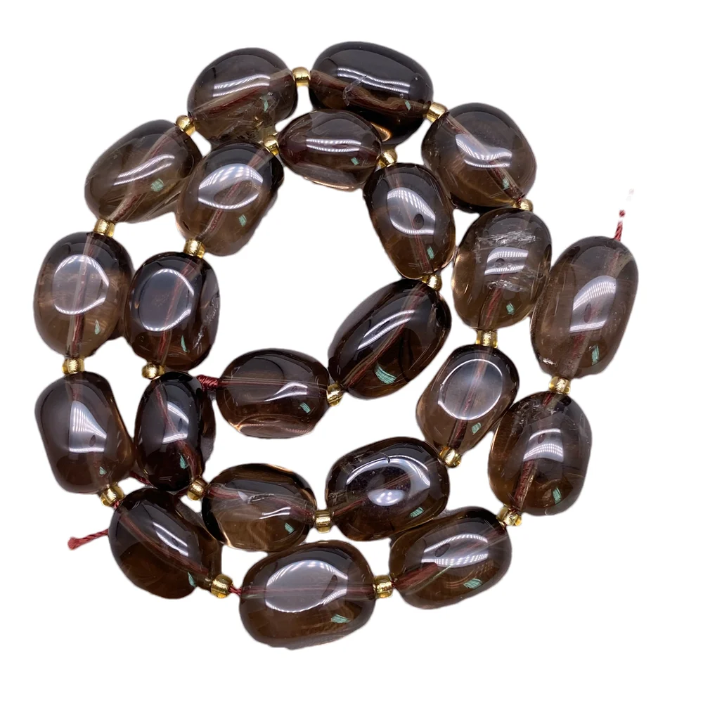 One Strand Smoky Quartz Nugget Beads Chunky Natural Thick Gemstone Beads Polish 15.5