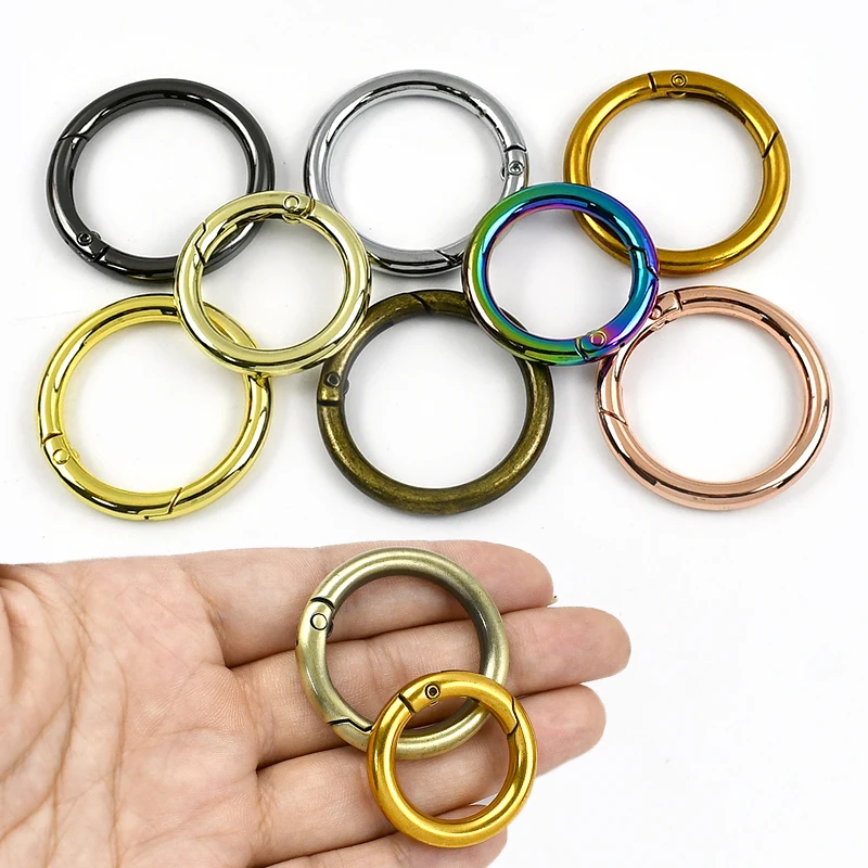 

5/10P Meetee 16-38mm Metal O Ring Bag Clip Buckle Openable Dog Collar Spring Clasp Bag Strap Snap Hook Keychain DIY Accessories