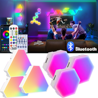 Bluetooth RGB Intelligent Hexagonal Wall Lamp Triangular Quantum Lamp Color-changing Night Light APP Control Game Room Bedroom